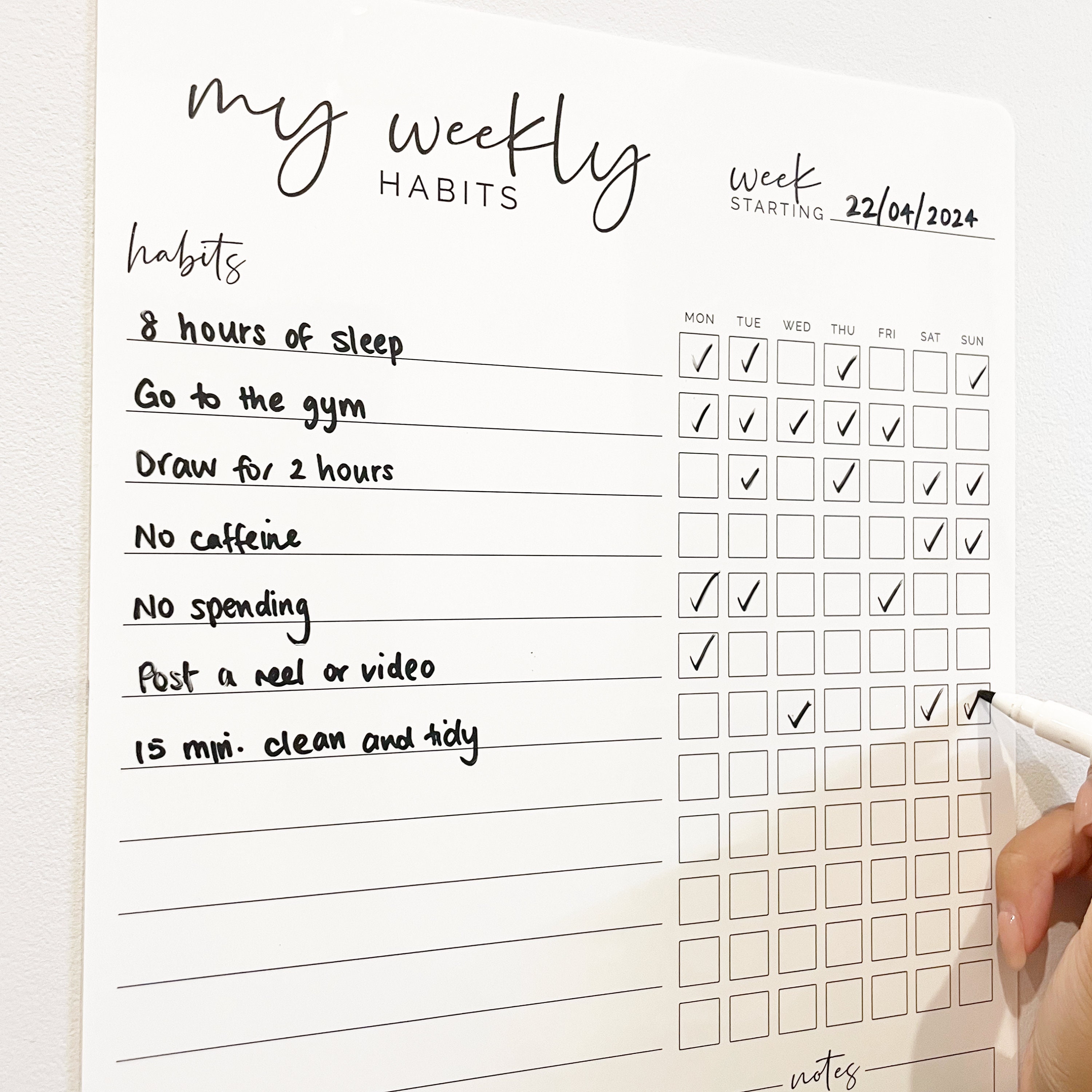 Habit Resolution My Weekly Habits | REMOVABLE Custom Habit Tracker and Planner ...