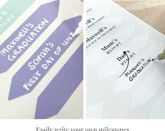 Pegatinas de vinilo personalizadas para tabla de altura - Pegatinas personalizadas para tabla de altura con nombre