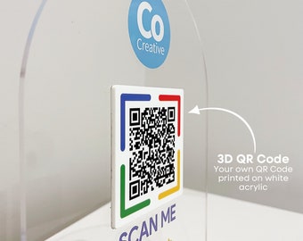 QR Code Google Review Display Plaque Booth and Market Stall