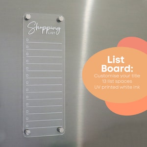 Monthly Magnetic Fridge Acrylic Planner A3 WHITE UV print ORIGINAL design acrylic whiteboard calendar family organiser fridge list List Board
