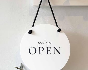 Open & Closed Double-Sided Sign | 20cm Hanging Shop Door Sign