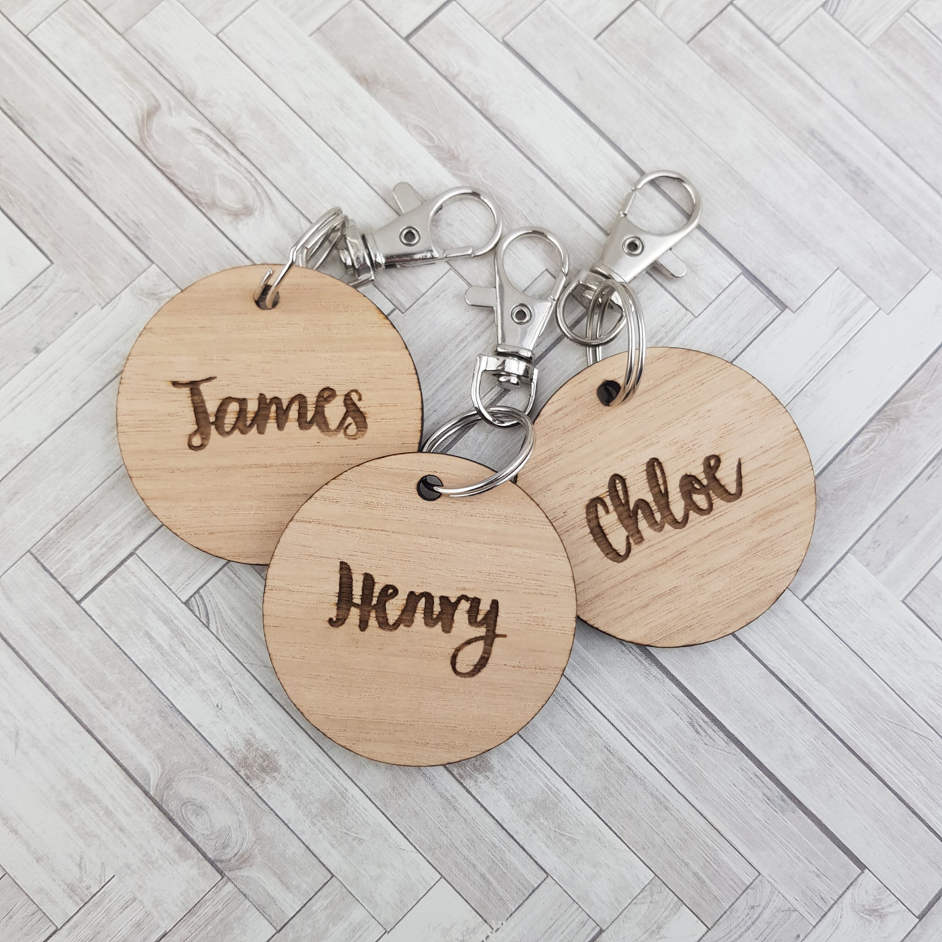 Personalised Wooden Kids Name Tags 