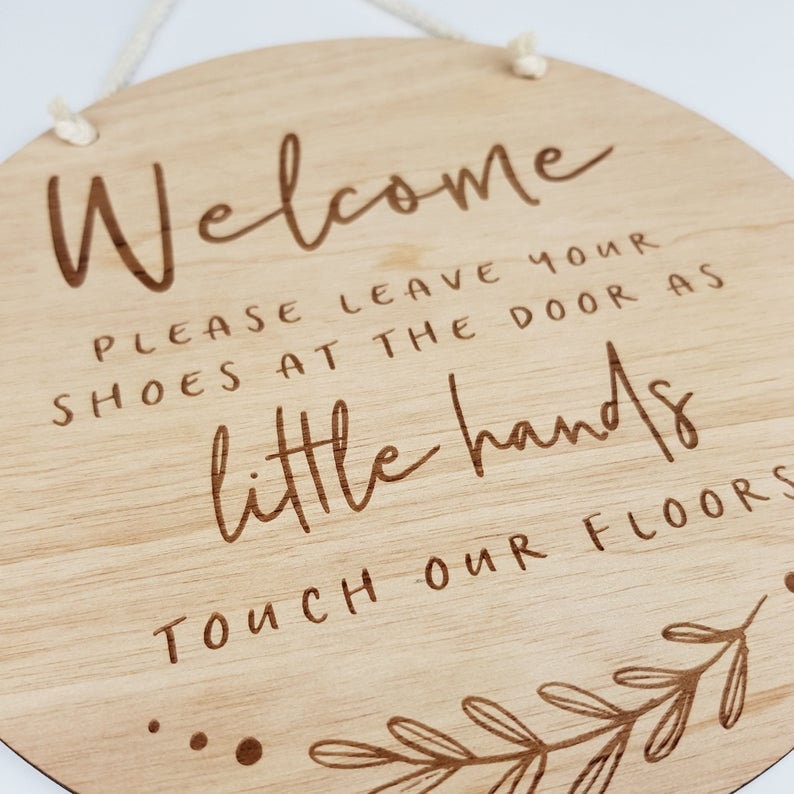 Koiyes Welcome Please Remove Your Shoes Sign, Premium Metal