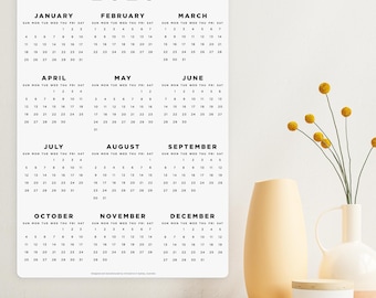 2026 Minimalist Whiteboard Calendar – A3 Flexible Planner (Magnetic/Removable)