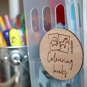 Personalised Wooden Toy Box Storage Labels with Illustrations for Ikea Trofast Boxes | Toy Storage Labels with Icons | Custom Storage Ideas