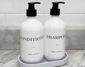 Bathroom Bottle Pair Tray | PILL SHAPE Tray for 2x Bottles with Drip Tray Insert
