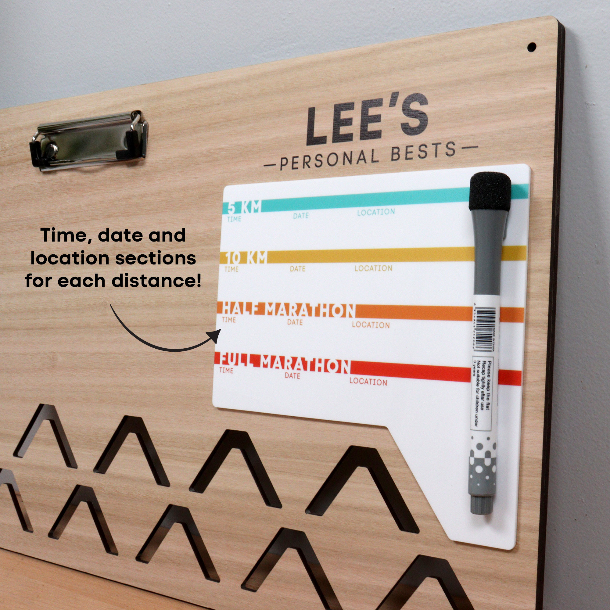 Personalized Running Medal Hanger and Bib Display - Show Off Your PB with Style - Perfect Gift for Runners and Athletes