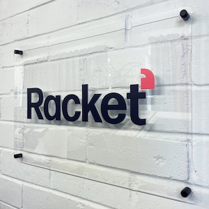 Custom 3D Business Logo Sign - Wall Mounted Business Sign - Clear Panel and Coloured Acrylic - Logo Display - Outdoor and Indoor Store sign