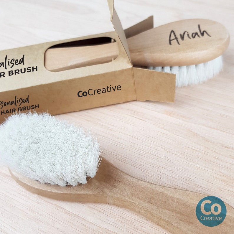 Personalised Baby Hair Brush Wooden Engraved Lasercut Timber Etsy
