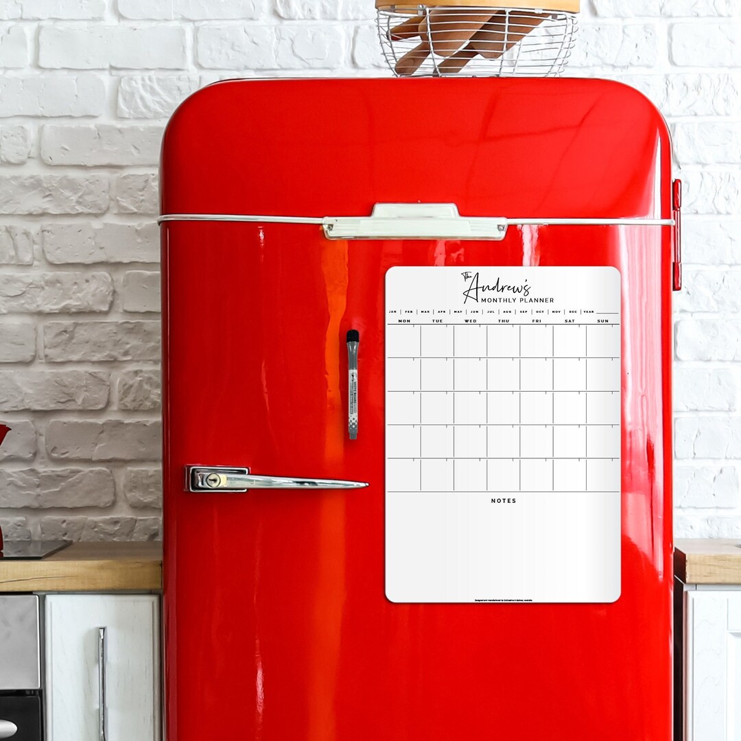 Custom Portrait Monthly Fridge Planner Whiteboard Etsy