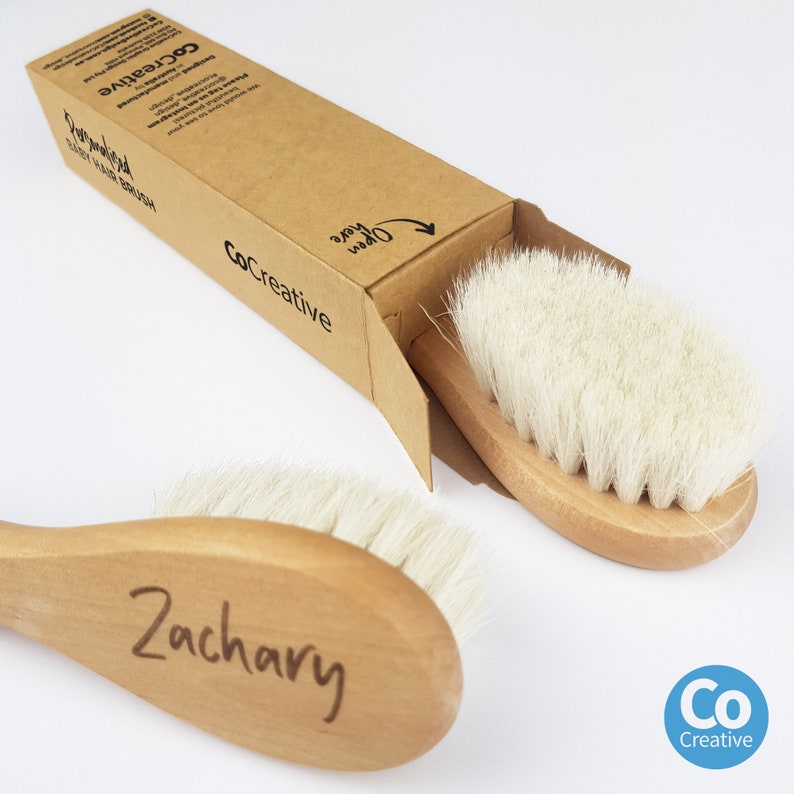Personalised Baby Hair Brush Wooden Engraved Lasercut Timber Etsy