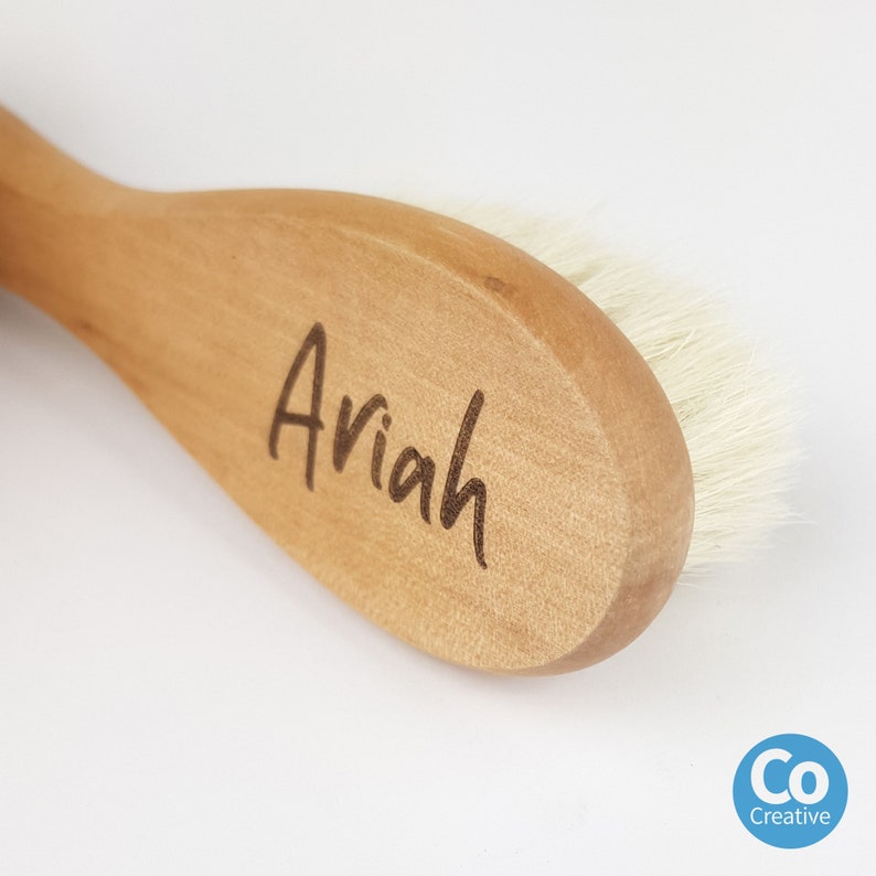 Personalised Baby Hair Brush Wooden Engraved Lasercut Timber Etsy