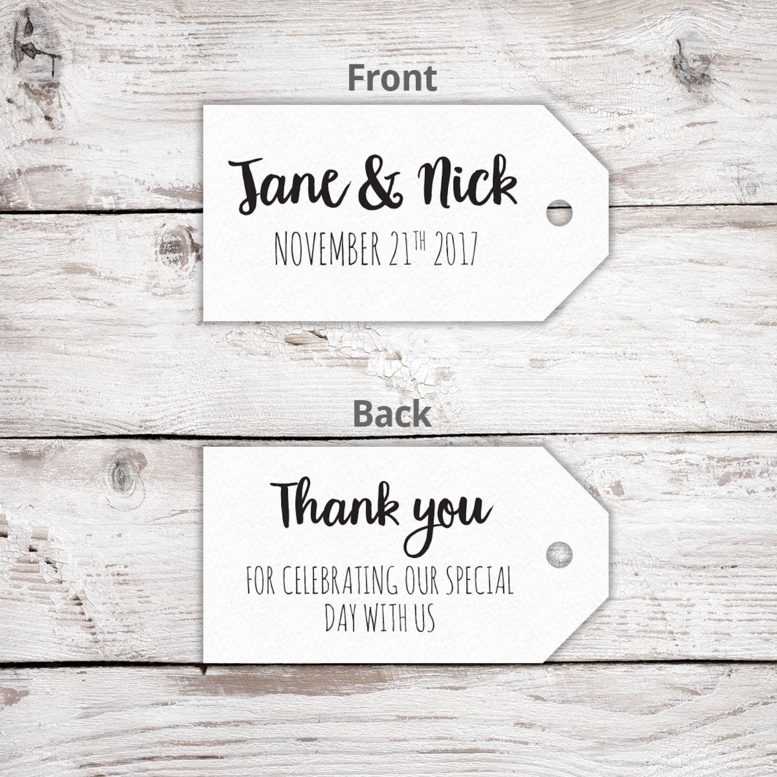 Wedding Favor Tags Printed Gift Tags Personalized Swing - Etsy