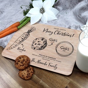 Personalised Santa Plate Treat Wooden Tray | Santa Board | Santa's Tray | Milk for Santa Board | Cutting Board | Christmas ornaments