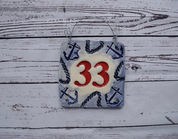 Personalized Rope and Anchor Impression Nautical House Number | Etsy