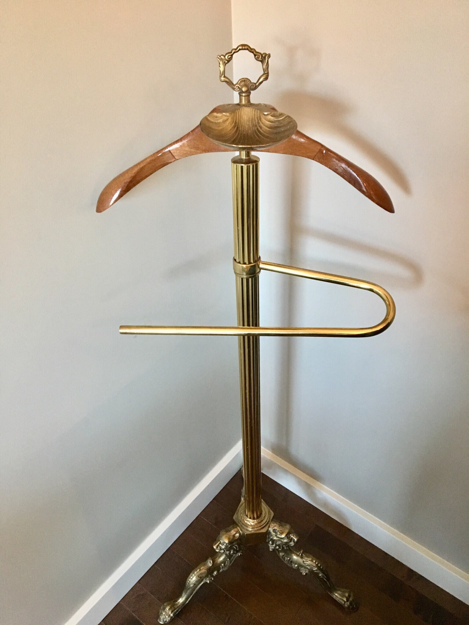 Vintage Solid Brass Wood Suit Jacket Valet Butler Stand Pant Etsy