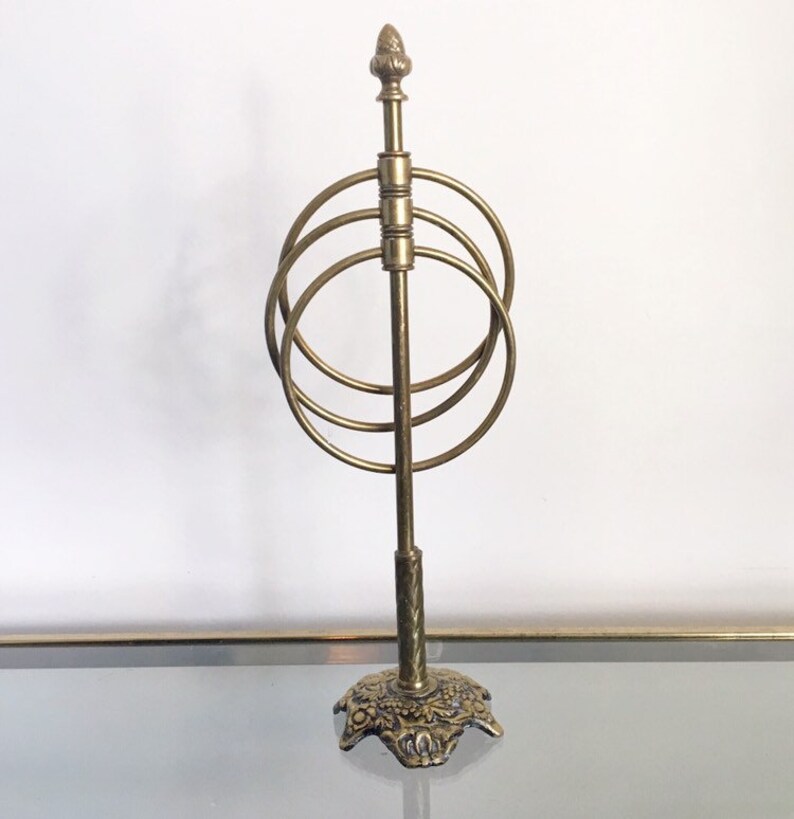 Vintage Brass Countertop Ring Hand Towel Holder Twist Rope Etsy