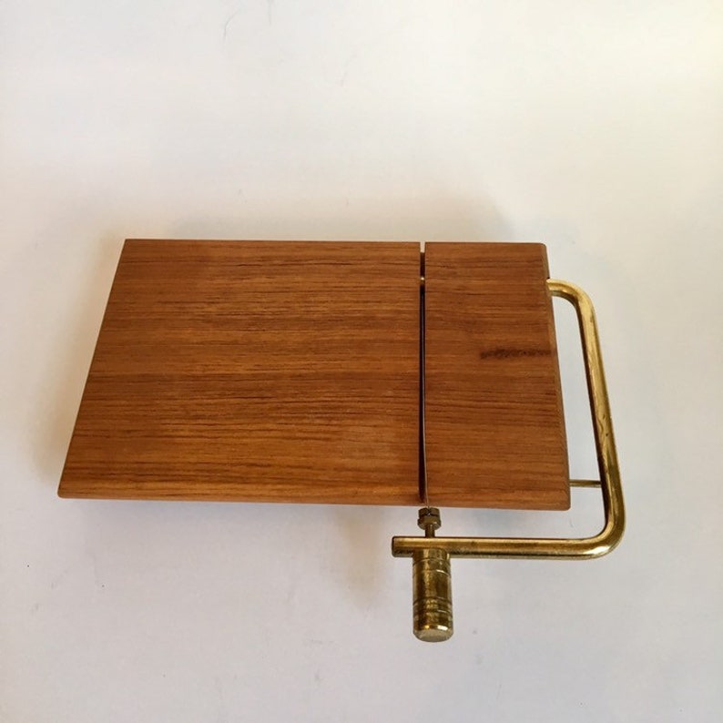 Vintage Wood Cheese Cutting Board With Slicer Brass Handle Vintage Wood Cheese Cutting Board With