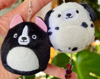 Squishmallow Earrings - George the Boston Terrier and Dustin the Dalmation