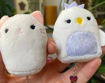 Squishmallow Earrings - Kelsey the Cat and Serena the Swan