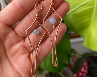 Chalcedony Star Drop Earrings - Smaller Size!