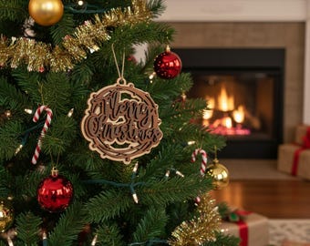 Adorno navideño de madera en capas 3D – Colores personalizados – Decoración navideña hecha a mano