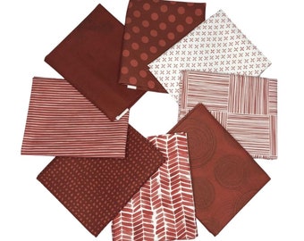 Christmas Fabric, Fat Quarter Bundle, Red Fabric, Fabric Panel, Scarlet, Geometric Fabric, Details, Digital Fabric, By Hoffman, Q4481-78