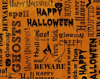 halloween fabric halloween words halloween sayings fabric fabric with words word fabric eat drink and be scary by windham 429032