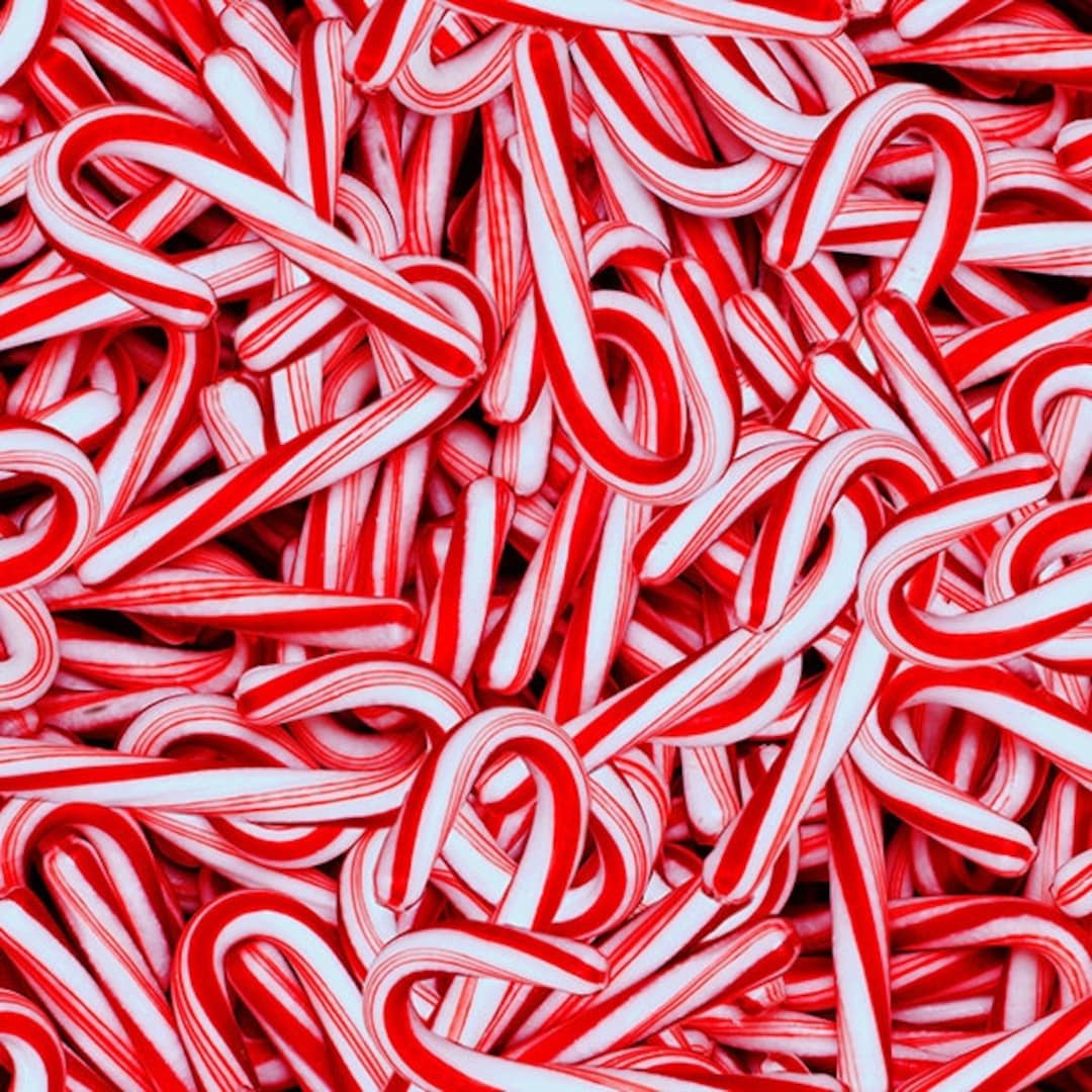 Christmas Fabric, Candy Cane Fabric, Peppermint Lane, Digital Print, by