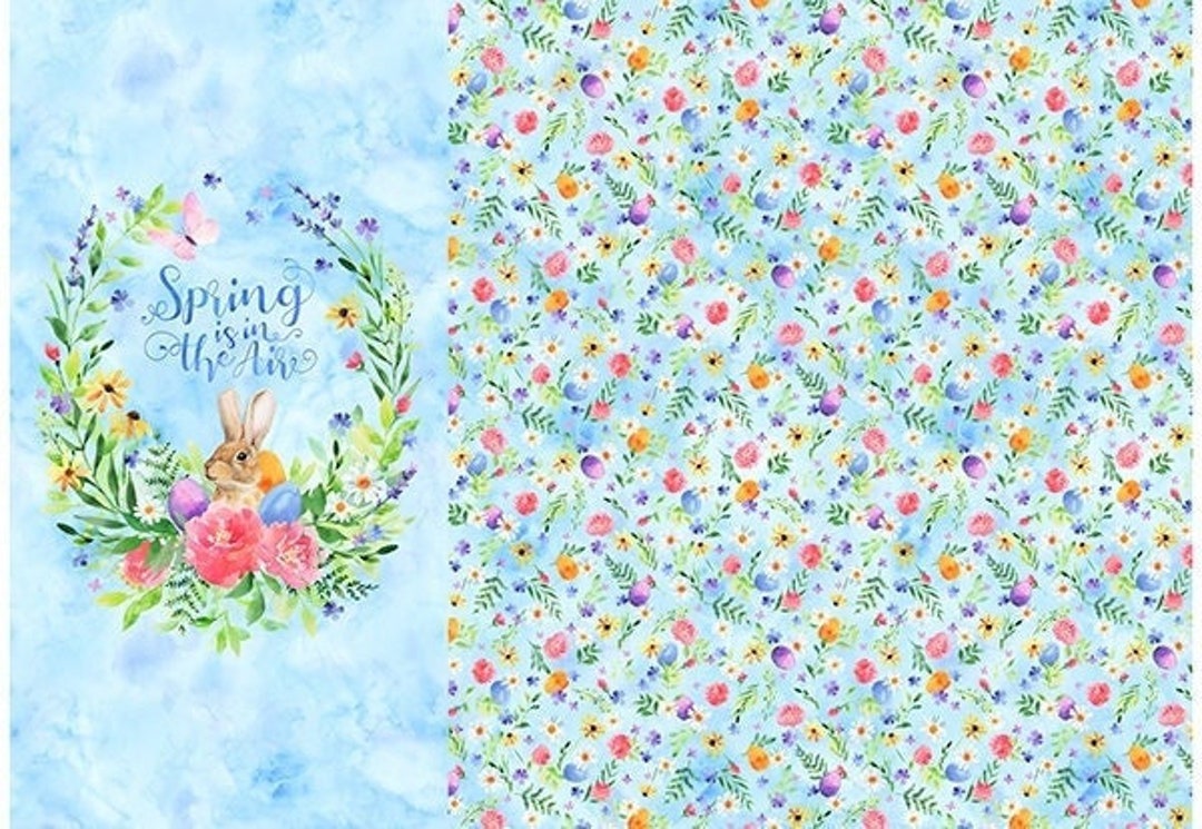 Spring Fabric Panel Patterns Easter Fabric, Celebrate the Seasons, April Fabric, Fabric Panel ...