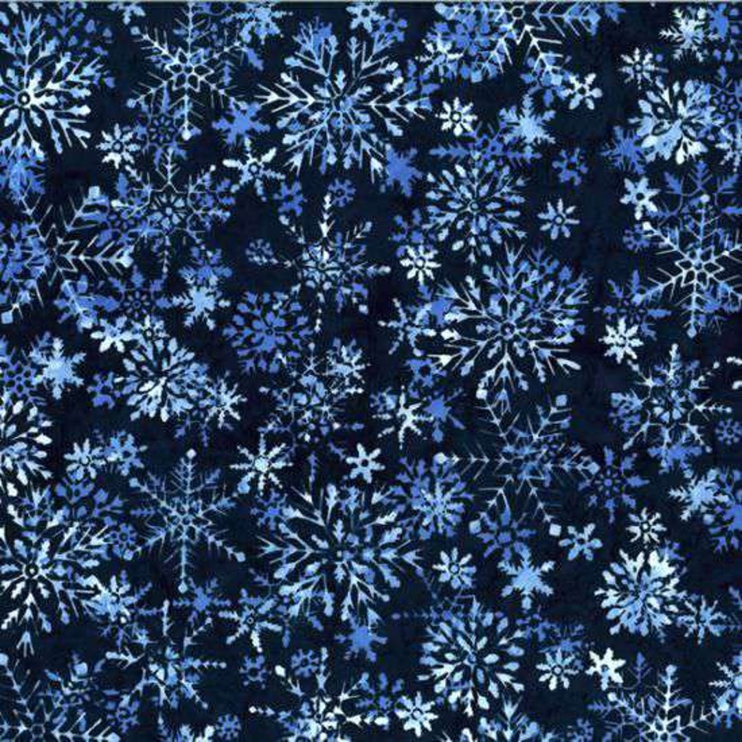 Batik Fabric Blue Batik Christmas Batik Fabric Snowflake - Etsy