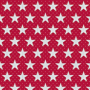 Tecido patriótico, Star Spangled, Tecido vermelho, branco e azul, Tecido 4 de julho, Tecido Stars, Estrelas costuradas, Tecido Memorial Day, Andover, 9944-R