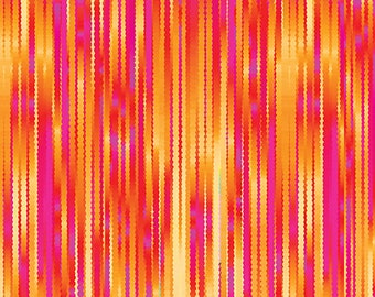 Striped Fabric, Luminous Blooms, Luminous Brushstrokes Orange and Pink, Orange Striped Fabric, Benartex, 12479-28