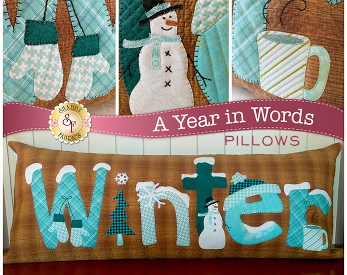 A Year in Words, Pillow Pattern, January Pillow Pattern, Winter Word