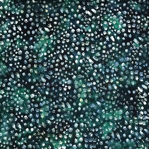 Batik Fabric, Animal Fabric, Animal Tracks, Hand Dyed Batik Fabric, Emerald, Custom Batik, by Hoffman, H2350-31