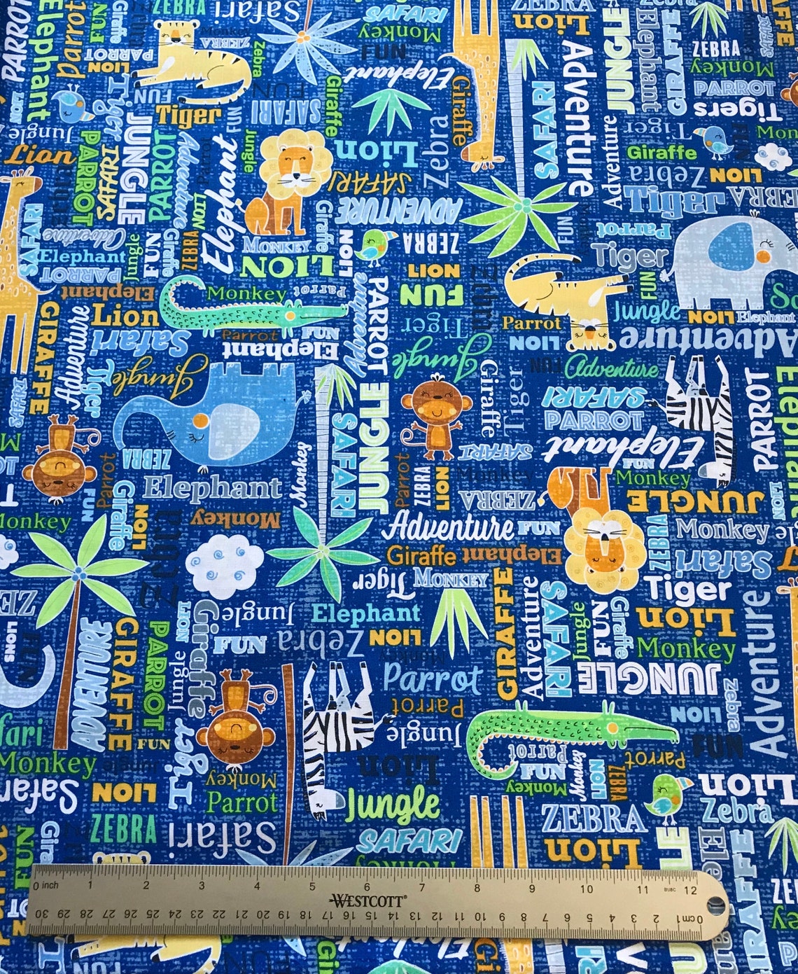 Safari Fabric Words Fabric Nursery Fabric Sweet Safari Etsy