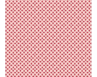 Ladybug Fabric, Ladybug Mania, Red Fabric, Light Pink Ground Fabric, Floral Fabric, Polka Dot Fabric, by Clothworks, Y3177-41