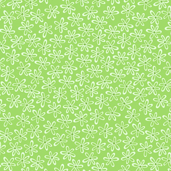 Easter fabric, Spring Fabric, Daisy Fabric, Floral Fabric, Full Bloom, Oops a Daisy Lime, Lime Fabric, by Benartex, 10293-40