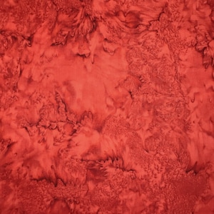 Red Batik, Batik Fabric, Bali Batiks, Hand Dyed Batik, Mottled Batik Fabric, Cherry, by Hoffman California Fabrics, 1895-403