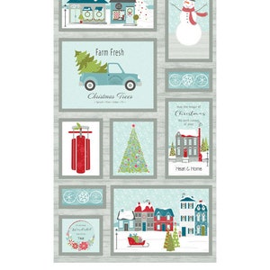 Christmas Fabric, Christmas Panel, Winter Fabric, Heart and Home, Tree Fabric, Holiday Fabric, by Benartex 10320-99