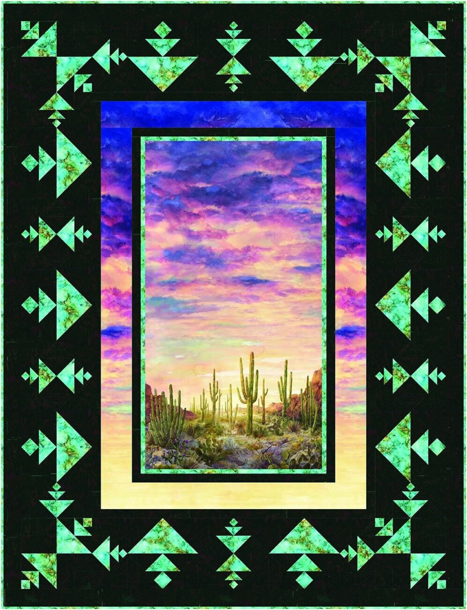 Quilt Pattern Pieced Panel Quilt Desert Views Southwestern Etsy