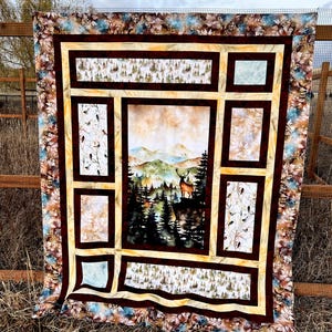 Nature Quilt Kit, A Panel Quilt Kit, Picture That Pattern, Mystic Mountains Quilt Kit, by Quilting Renditions