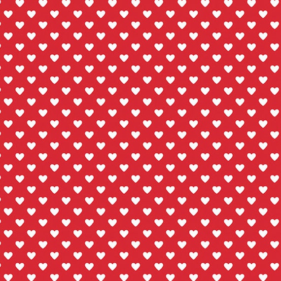 Heart red and white fabric 2 pieces 44x60 each design