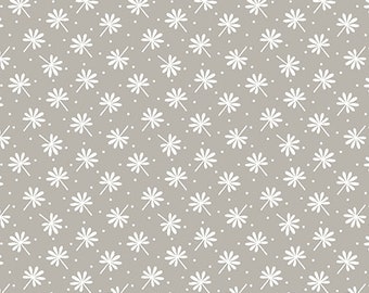 Flannel Fabric, Taupe Flannel, Floral Flannel, Snuggle in the Jungle Flannel, Leaf Flannel Dark Gray, by Benartex, 10446F-13