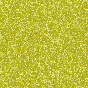 May include: Abstract pattern with white lines on a yellow background. The lines are curved and create a chaotic, organic look.