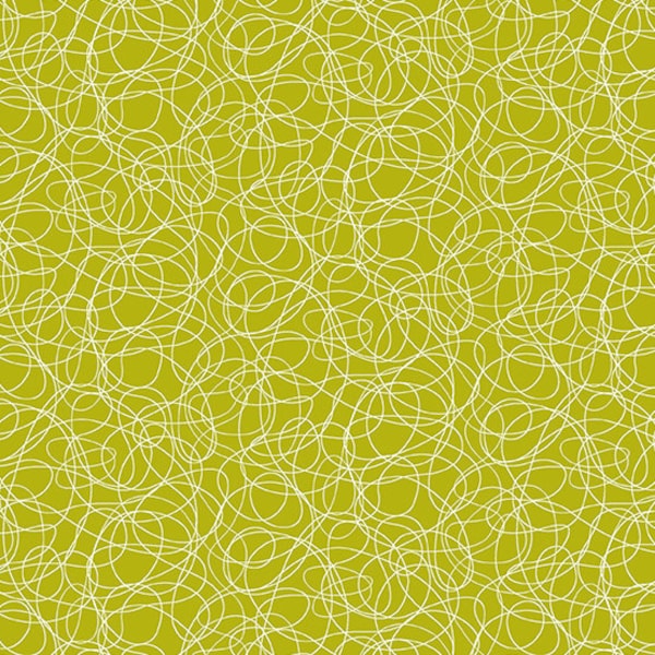 Green Fabric, Scribble Fabric, Margarita Green Fabric, Century Prints Sugar Pop, Two Tone Swirl Fabric, Color Margarita, Andover, CS37