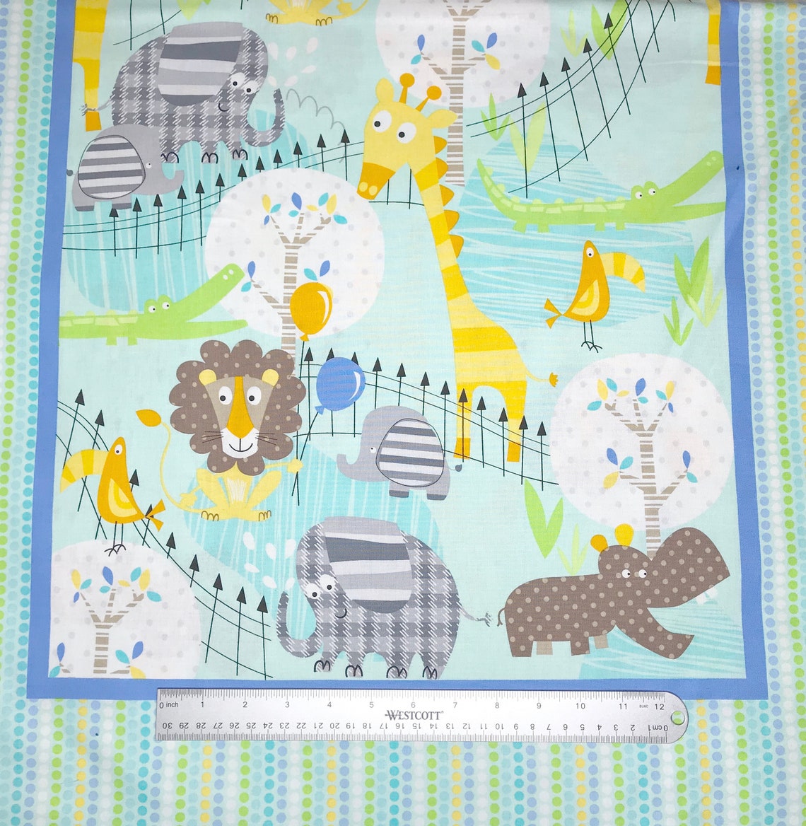 Animal Fabric Zoo Animal Fabric Fabric Panel Zoo Baby Baby Etsy