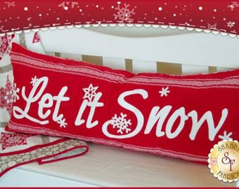 Christmas Pillow, Let it Snow, Pillow Pattern, Winter word pillow, Home Decor Holiday Pillow, Applique Pillow, by Shabby Fabrics, SF49848