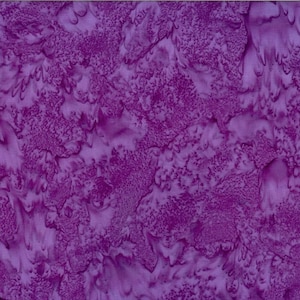 Purple Batik, Batik Fabric, Bali Batiks, Hand Dyed Batik, Mottled Batik Fabric, Pansy, Watercolor Batik, by Hoffman California, 1895-437