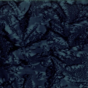 Batik Fabric, Blue Batik, Bali Batik, Black Batik, Hand Dyed Batik, Mottled Batik Fabric, Deep Blue, by Hoffman California Fabrics, 1895-682